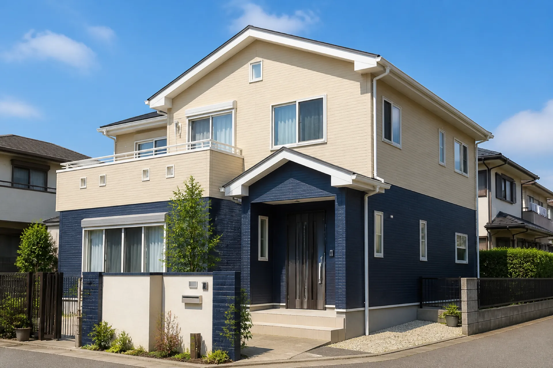 塗装後の戸建て住宅
