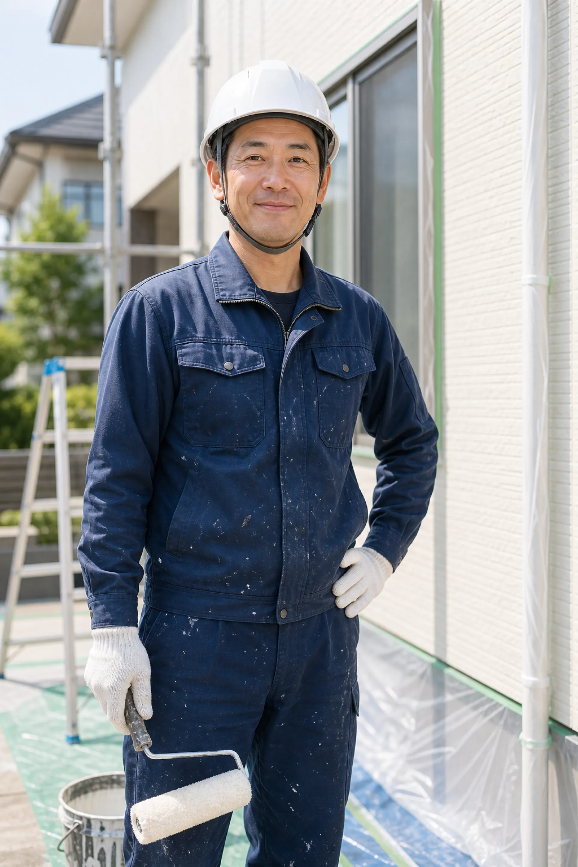 外壁塗装を担当する職人